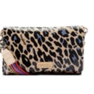 Consuela Leopard Print Wristlet with Multicolor Accents